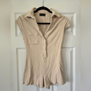 UO Ribbed Romper, XS